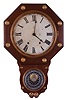 Clocks- 2 (Two): (1) Seth Thomas Clock Co, Thomaston, Conn., "Office No. 2", 8 day, time and strike spring brass movement wall clock. c1884 (2) E. Ingraham & Co., "Ionic", 8 day, spring brass movement wall timepiece. c1911