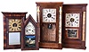 Clocks- 4 (Four): (1) E. C. Brewster, Bristol, Conn., 30 hour, time and strike spring brass iron back plate movement shelf clock. c1842 (2) Atkins Clock Co., Bristol, Conn., 30 hour, time and strike spring brass movement sharp Gothic or steeple clock. c1879 (3) Seth Thomas, Plymouth Hollow, Conn., 30 hours time and strike weight brass movement column clock. c1860 (4) Seth Thomas, Plymouth Hollow, Conn., 30 hour, time and strike weight brass movement column clock. c1860