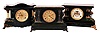 Clocks- 3 (Three): (1) William L. Gilbert Clock Co., Winsted, Conn., "Blackbird", 8 day, time and strike spring brass movement enameled wood case mantel clock with visible escapement. (2) Seth Thomas Clock Co., Thomaston, Conn., 8 day, time and strike spring brass movement "Adamantine? mantel clock. (3) Seth Thomas Clock Co., Thomaston, Conn., 8 day, time and strike spring brass movement enameled case mantel clock.