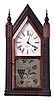 Forestville Mfg. Co., J.C. Brown, Bristol, Conn., 8 day brass time & strike movement in ripple front sharp Gothic or "steeple" clock.
