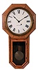 Clocks- 2 (Two): (1) Ansonia Clock Co., New York, NY,"Queen Elizabeth", 8 day, time and strike spring brass movement wall clock. c1885. (2) Seth Thomas Clock Co., Thomaston, Conn., "Globe" wall hanging clock with a spring driven 8 day timepiece movement in an oak case. c1909.