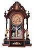 William L. Gilbert Clock Co., Winsted, Conn., "Occidental" model mirror side mantel clock with exceptional "Father Time" tablet.
