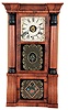 Seth Thomas, Plymouth Hollow, Conn., 8 day, time, strike and alarm weight brass movement column & cornice shelf clock.