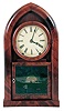 Brewster & Ingrahams, Bristol, Conn., 8 day, time and strike spring brass movement round Gothic or "beehive" shelf clock.
