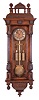 German 8 day 3 weight grand sonnerie walnut Vienna regulator wall clock, gridiron pendulum