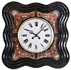 Clocks- 3 (Three) 8 day European wall clocks: 2 French Morbier 8 day time and strike bakery clocks, one with glass dial and square movement, the other has a wood dial with enamel cartouche numbers, and an older posted frame movement; German unsigned walnut 1 weight time only Vienna regulator.