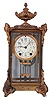 Seth Thomas Clock Co., Thomaston, Conn., 8 day, time and strike spring brass movement crystal regulator mantel clock.