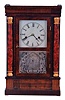 Chauncey Jerome, New Haven, Conn., 30 hour brass movement miniature Empire Column & cornice mantel clock