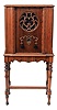 Music & Sound Producing Items- (3) and accessories: (1) Sparks, Whittington Co., Jackson, MI. "Jewel" Model 400 small size floor standing radio in Mahogany case; (2) Reproduction of the original Edison Reproducer; (3) Small portable Edison phonograph machine serial #137420 including approximately fifty 5.5in records and three additional reproducers