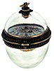 Austria, egg form pendant watch, the key wind and set verge fusee movement signed "Gregson a Paris" and contained in an egg form rock crystal case with enameled bezel, Roman numeral white enamel dial, the center with polychrome enamel floral decoration, 33mm x 40mm, 19th century.