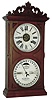 Ithaca Calendar Clock Co., Ithaca, NY, "No. 10 Farmer's" 8 day, time, strike and alarm double dial calendar shelf clock, c1880