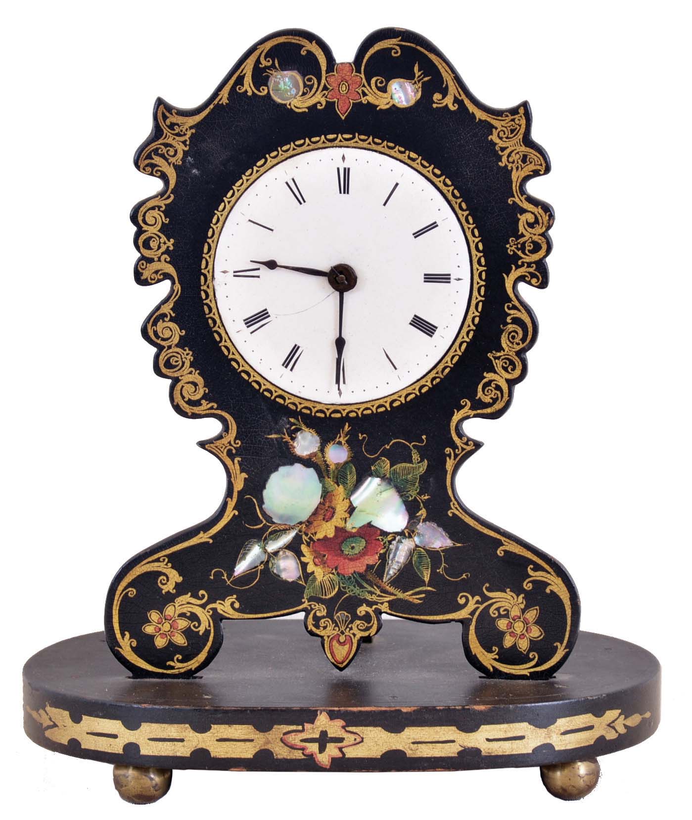 Coe &amp; Co., New York, 30 hour, spring brass shelf timepiece with Samuel N. Botsford's patent lever escapement movement. This timepiece was made by Jerome Manufacturing Co., New Haven, Conn. — Antique Clocks Price Guide