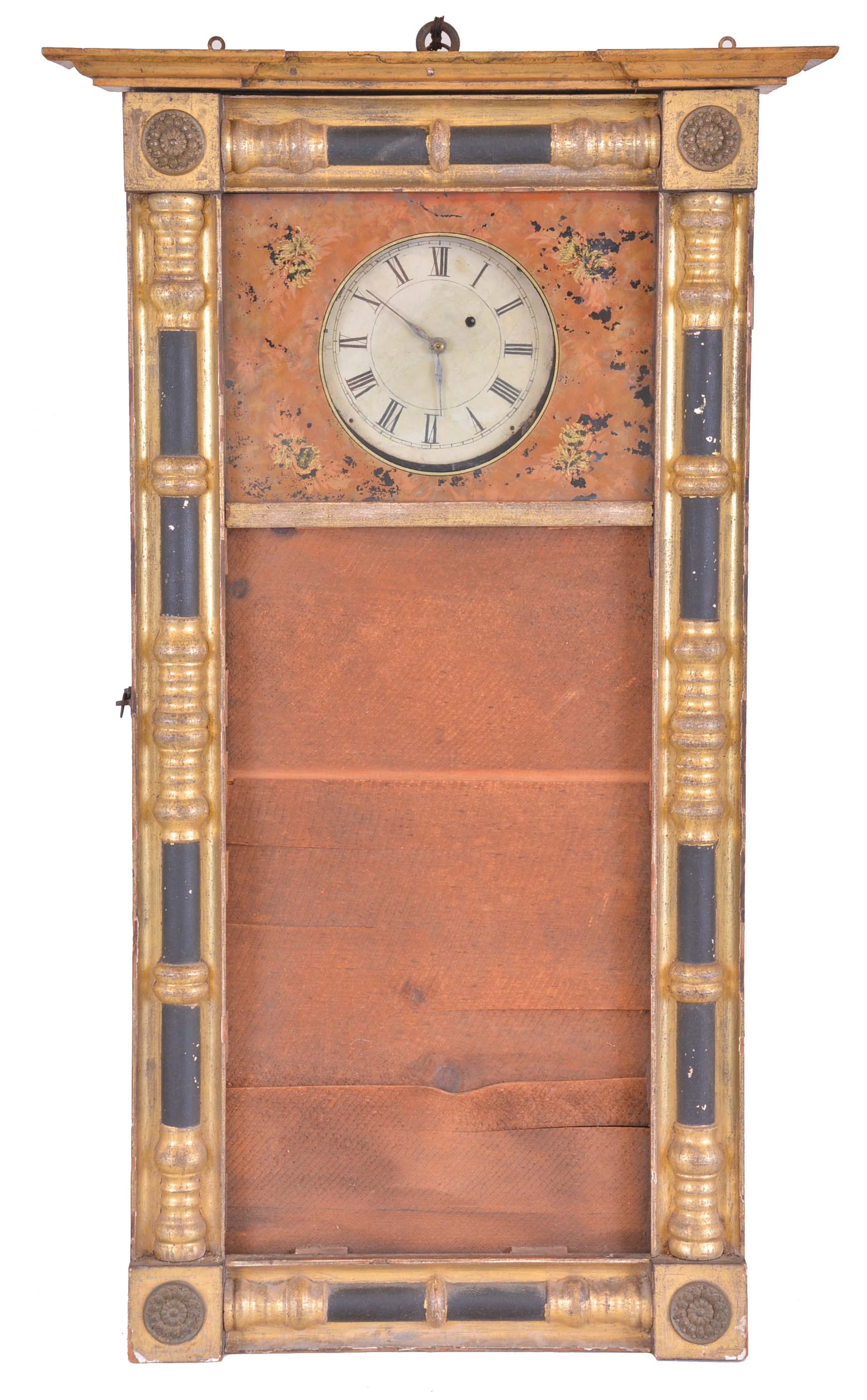 Samuel Abbott, Boston, Mass., 8 day, weight brass movement New Hampshire style wall timepiece. — Antique Clocks Price Guide