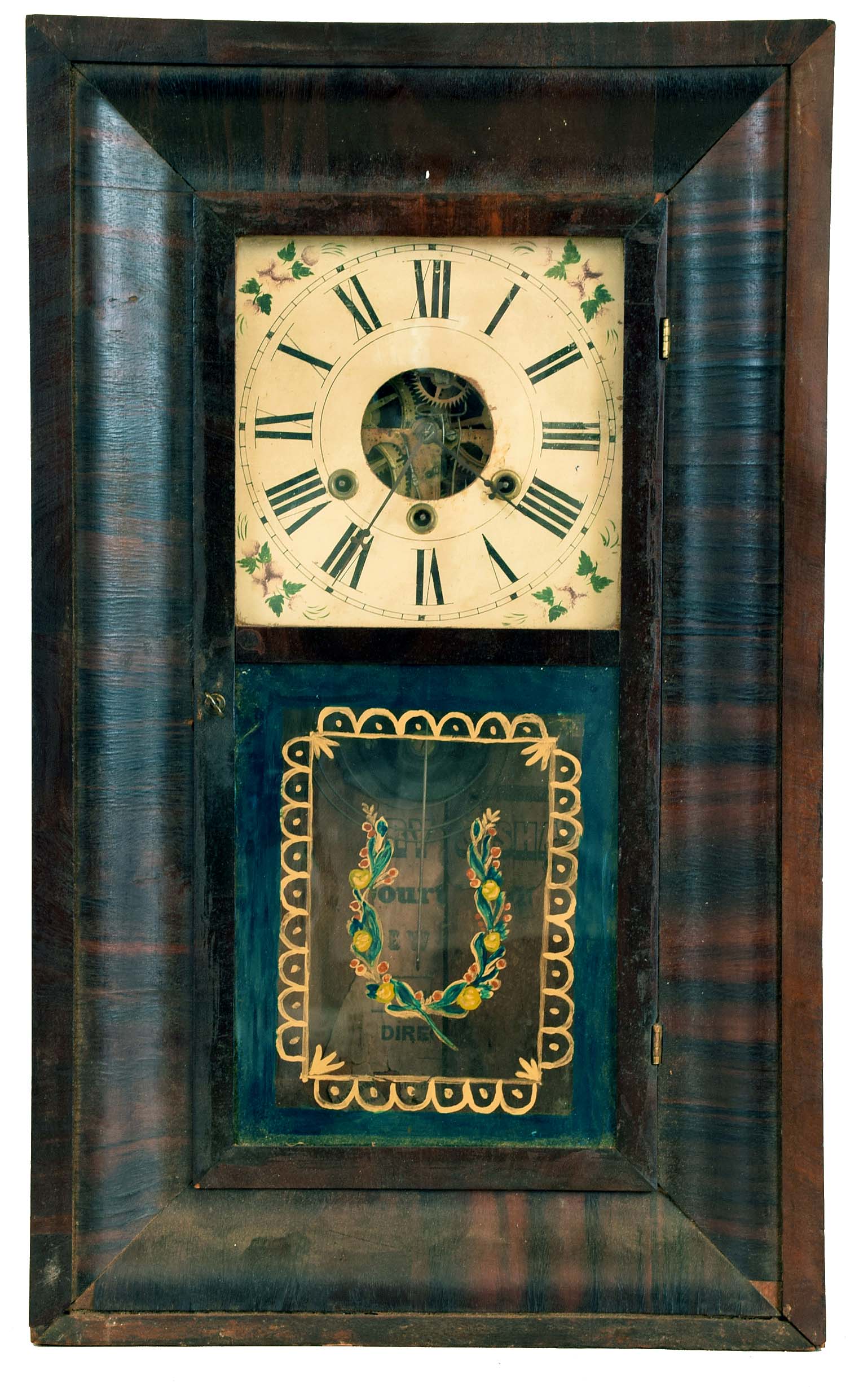 Clocks- 6 (Six): (1) Sperry &amp; Shaw, New York, NY, OG shelf clock with a 30 hour weight driven time, strike and alarm brass movement, c1848. (2) William L. Gilbert Clock Co., Winsted, Conn., OG shelf clock with a 30 hour weight driven time and strike brass movement, c1875. (3) Forestville Manufacturing Co., Bristol, Conn. OG shelf clock with an 8 day weight driven time and strike movement, c1839. (4) Harris &amp; Wilcox, Troy, NY OG shelf clock with a 30 hour time and strike brass movement by the Union Mfg. Co., Bristol, Conn, c1841. (5) Chauncey Jerome, New Haven, Conn., OG shelf clock with an 8 day weight driven time and strike brass movement, c1850. (6) Forestville Manufacturing Co., Bristol, Conn. OG shelf clock with an 8 day weight driven time and strike movement, c1839. — Antique Clocks Price Guide