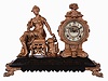 Ansonia Clock Co., New York, NY, "Opera" Figural Clock with a spring driven 8 day time and strike movement in a cast iron and metal case.