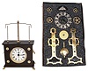 Clocks- 2 (Two) modern reproductions, new old stock- (1) The Horolovar Co., "Ignatz" novelty or "Crazy" clock and a Kieninger skeleton clock kit