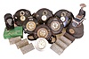 Clocks- 8 (Eight) time recording devices: (1) 7 (Seven) Detex Watchclock Corporation watchman's clocks, six in leather holsters with seven watch station markers and keys; (2) Simplex Time Recorder Co., with punch mechanism