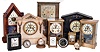 Clocks- 29 (Twenty- nine) American and European including three crystal regulators, several Ansonia, modern reproductions, car clocks, electric clocks, steeple clock, cottage clocks, etc