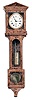 Clocks- 2 (Two) miniature unsigned, fancy grained veneer reproduction time only weight driven Vienna regulator wall clocks.