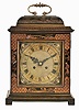 German, 8 day, time and strike spring brass movement lacquered oriental design bracket clock.
