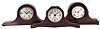 Clocks- 3 (Three) Connecticut wood tambour mantel clocks: 2 Seth Thomas 8 day time and strike; Sessions plug- in electric