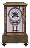 French, Marti & Cie, 8 day, time and strike spring brass movement onyx and cloisonne crystal regulator.