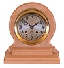 Chelsea Clock Co., Boston, Mass., 8 day, spring brass movement ship's bell clock mounted on a birdseye maple stand made by a Mr. Hulseberg. Serial No. 843259, 1982.