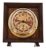 Chelsea Clock Co., Boston, Mass., 8 day, time only, spring driven movement radio room clock on stand