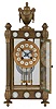 French, Marti & Cie, 8 day, time and strike spring brass movement crystal regulator with small wedgewood panels in the top and base.