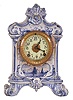 Ansonia Clock Co., New York, NY, "La Salle", 8 day, time and strike spring brass movement porcelain mantel clock.