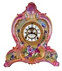 Ansonia Clock Co., New York, NY, "La Fleur", 8 day, time and strike spring brass movement porcelain mantel clock.