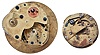 Chronometer movements- 2 (Two), the first an eight day with spotted plates, reverse fusee, Z balance, and helical hairspring, the other a two day, also with Z balance and helical hairspring, together with a chronometer winding key, and a set of gold chronometer hands