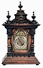 German Hamburg American walnut 14 day time and strike bracket clock