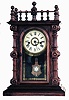 Welch, Spring & Co., Forestville, Conn., "Gerster, V.P.", 8 day, time and strike spring brass movement shelf clock.
