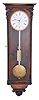 Austria, month going regulator in the Biedermeier style, rosewood veneered case with contrasting fine banding and beveled cornice molding, ripple moldings and applied, cast ornaments, one piece Roman numeral enamel dial with well cast & gilt bezel, finely cut blued steel hands, 30 day timepiece movement, brass pendulum with steel rod, and brass weight