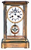 French, 8 day, time and strike spring brass movement crystal regulator with compensating pendulum. Dial is signed "Gve Sandoz, Palais Royal"
