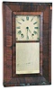 Clocks- 4 (Four): (1) E. N. Welch, Bristol, Conn., 8 day, time and strike weight brass movement OOG shelf clock, c1870 (2) William S. Johnson, New York, 8 day, time and strike weight brass movement OG shelf clock, c1845 (3) William S. Johnson, New York, 30 hour, time and strike weight brass movement bevel case shelf clock, c1845 (4) Chauncey Boardman, Bristol, Conn., 30 hour, time and strike weight wood movement bevel case shelf clock, c1840