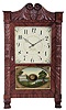 Seth Thomas Clock Co., Plymouth Hollow, Conn., Carved Column & Splat shelf clock with a weight driven 30 hour time and strike wooden works movement in a mahogany case.