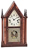 Terry & Andrews, Bristol. Conn "4 Column Steeple" shelf clock with a 30 hour time and strike brass movement in a mahogany case.