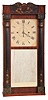 George Mitchell, Bristol, Conn., 30 hour, time and strike weight wood movement half column & splat shelf clock.