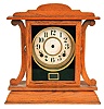 Clocks- 3 (Three): (1) William L. Gilbert Clock Co., Winsted, Conn., OG shelf clock with a 30 hour weight driven time and strike movement in a mahogany case. c1870 (2) Ingraham Clock Co., Bristol, Conn. "Kitchenette No. 1" shelf clock with an 8 day time and strike movement in an oak case, c1927. (3) New Haven Clock Co., New Haven, Conn., "Orleans" shelf clock with an 8 day spring driven time and Westminster strike movement in a mahogany case, c1923.