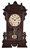 Seth Thomas Clock Co., Thomaston, Conn., "Ogden" model City Series shelf clock with an 8 day spring driven time and strike lyre movement in a walnut case.