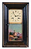 German, 8 day, time and strike spring brass movement OG shelf clock. This is a German made copy of an American OG shelf clock.