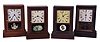 Clocks- 4 (Four): (1) Seth Thomas Clock Co., Thomaston. Conn., Cottage shelf clock with a spring driven 8 day time and strike movement in a mahogany case, c1890. (2) Seth Thomas Clock Co., Thomaston, Conn., Cottage shelf clock with a spring driven 8 day time and strike movement in a rosewood veneered case, c1890. (3) Seth Thomas Clock Co., Thomaston, Conn., Cottage shelf clock with a spring driven 8 day time and strike movement in a rosewood case, c1890. (4) Seth Thomas Clock Co., Thomaston, Conn., Cottage shelf clock with a spring driven 8 day time and strike movement in a rosewood veneered case, c1890.