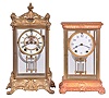 Clocks- 2 (Two): (1) New Haven Clock Co., New Haven, Conn., "Thoreau", 8 day, time and strike spring brass movement crystal regulator mantel clock, c1911 (2) Seth Thomas Clock Co., Thomaston, Conn., "Empire No. 13", 8 day, time and strike spring brass movement crystal regulator mantel clock, c1907