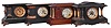Clocks- 4 (Four) (1) Seth Thomas Clock Co., Thomaston, Conn. 8 day, time and strike spring brass movement adamantine shelf clock, c1900 (2) Seth Thomas Clock Co., Thomaston, Conn. "Sucile", 8 day, time and strike spring brass movement Adamantine Mantel clock, c1904 (3) Seth Thomas Clock Co., Thomaston, Conn., 8 day, time and strike spring brass movement Adamantine mantel clock c1900 (4) Seth Thomas Clock Co., Thomaston, Conn., Adamantine case mantel clock. Case only.