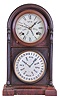 Welch, Spring, & Co., Forestville, Conn., "Italian No. 3" calendar shelf clock with a spring driven 8 day time and strike movement with a B.B. Lewis perpetual calendar mechanism in a rosewood veneered case.