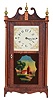 Norris North, Torrington, Conn., 30 hour, time and strike weight wood movement narrow case pillar & scroll shelf clock.