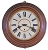 Waterbury Clock Co., Waterbury, Conn., 8 day, spring brass movement gallery timepiece.