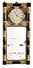 Unknown maker, New Hampshire, 8 day, weight brass movement mirror timepiece.